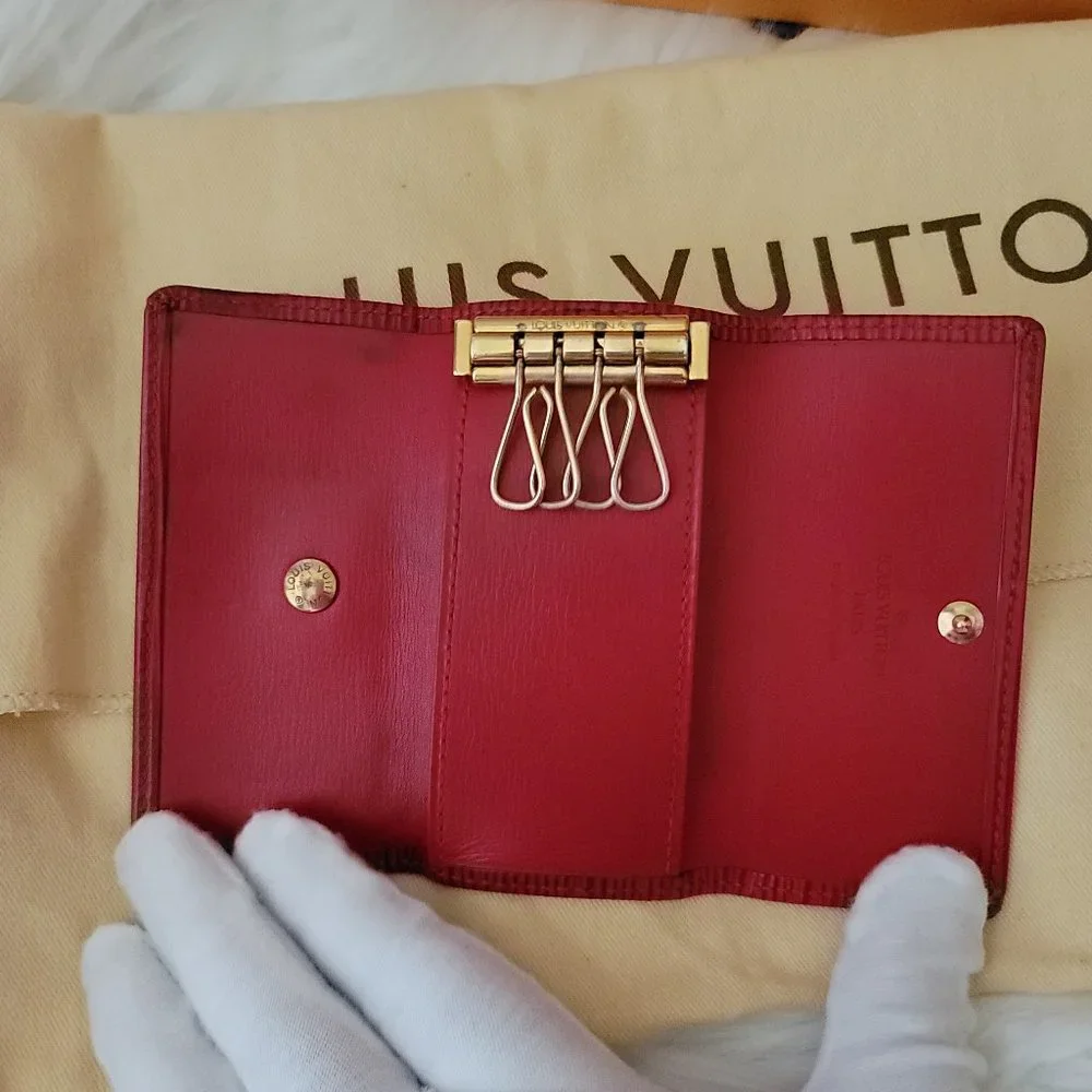 Authentic Louis Vuitton Epi Leather 4 Key Holder  - Red - Picture 6 of 12